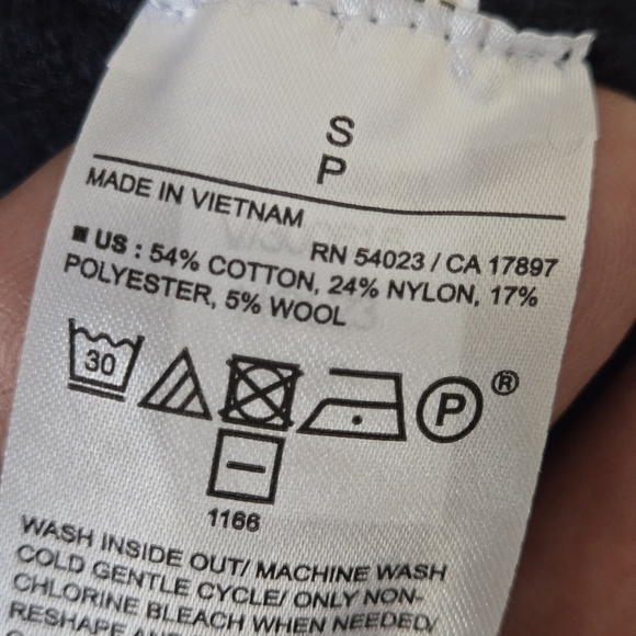 Banana Republc Wool Blend Navy Open Front Preppy Oversized Cardigan Sweater S - Picture 4 of 8